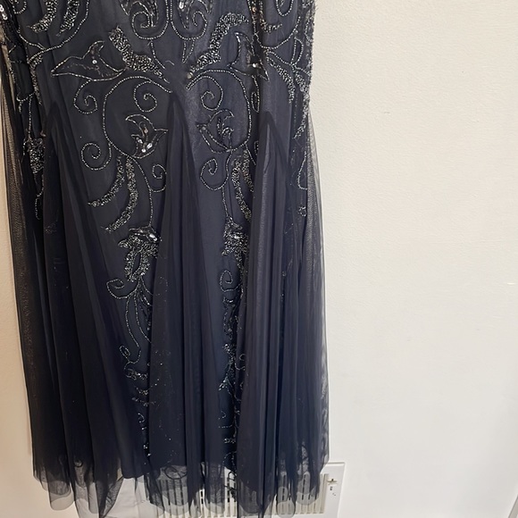 Adrianna Papell Charcoal floor length dress - Picture 3 of 5